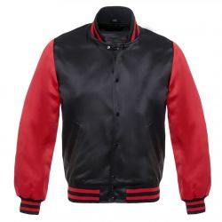 Varsity Satin jacket Black-Red